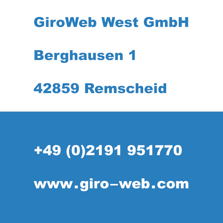 Firma GiroWeb West GmbH in Remscheid, Nordrhein-Westfalen | Kontakt-Daten für Termin-Anfragen